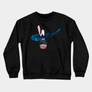 Easter Whale Shark Eggs Rhincodon typus Bunny Ears Easter Crewneck Sweatshirt